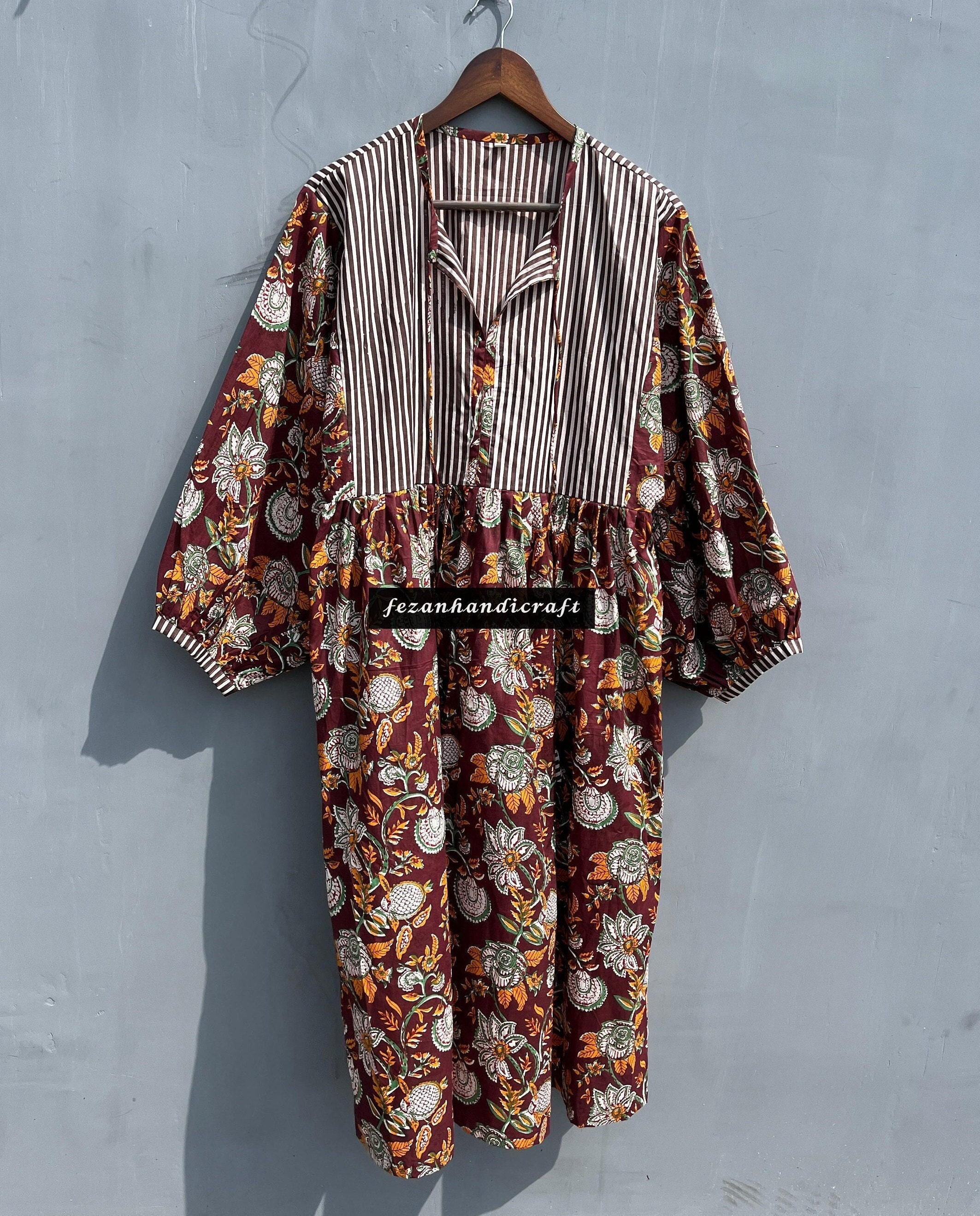 chinese dress ladies Bright Flora Brown Long Sleeve Mini Dress – The RiverLane