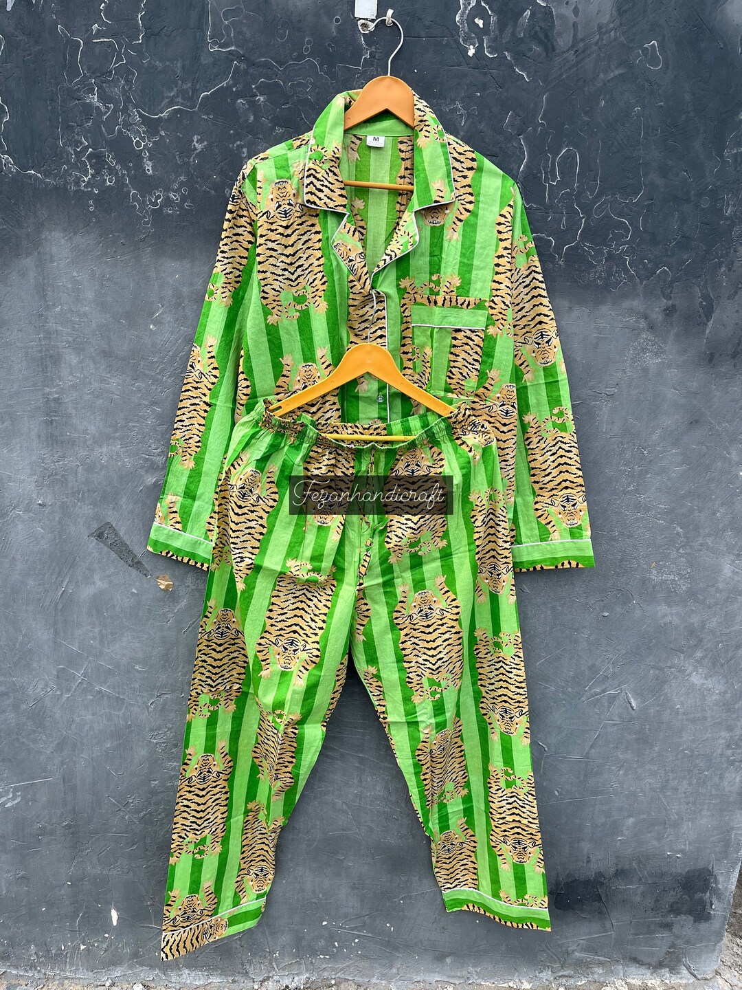 Tapir Pyjamas Cotton Tiger Print Pajama Set: Handmade Indian Nightwear - Etsy