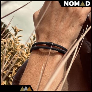 Black paracord rope bracelet, perfect gift for gentleman, Father&#39;s day, waterproof materials, sport jewelry, present for boyfriend