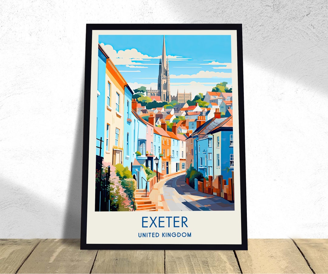 Exeter Poster Exeter Art England Poster Exeter Print Etsy