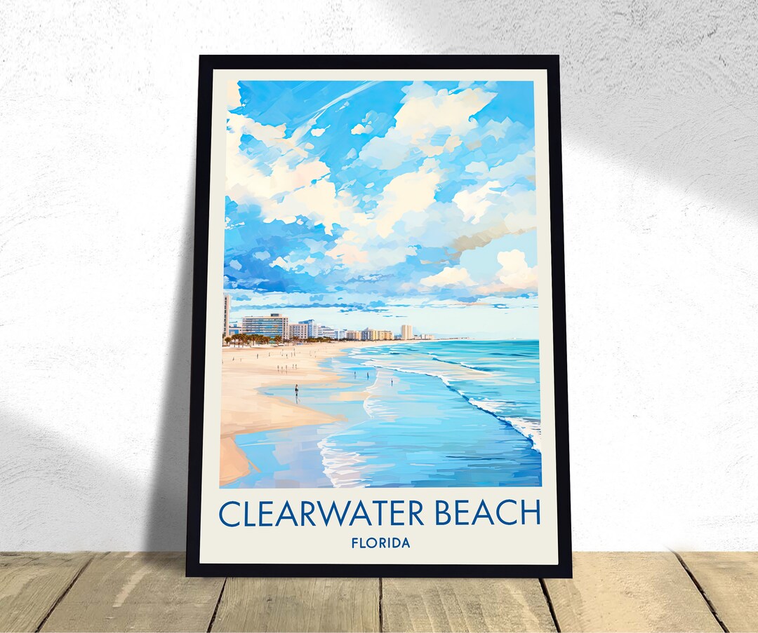 Clearwater Beach Poster Clearwater Beach Art Florida Poster Etsy