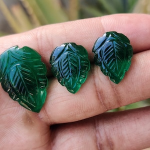 Fabulous Green Emerald Carving Set Fancy Shape Lab Grown Full Jewellery Set Designer Carving For Making Jewelry Carved Leaf 58 Caret ....