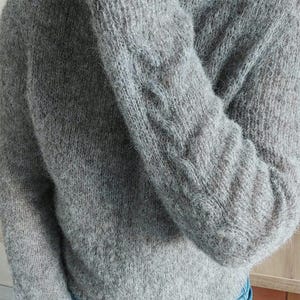 NEW! Brushed Alpaca on Silk Turtleneck Handknitted Sweater in Gray, Perfect for Very Sensitive Skin