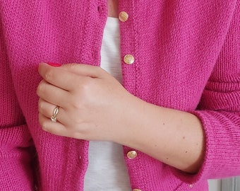 NEW! Luxurious Alpaca Wool Jacket in Peony Pink with Golden Buttons