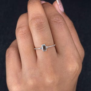 0.42 CT Natural Aquamarine Wedding Ring | 14k Solid Gold Diamond Minimalist Ring | March Birthstone Jewelry Gift for Her | Bridal Ring