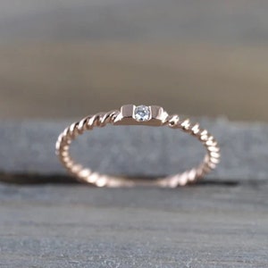 Diamond Rings / Diamond Solitaire Ring / Solitaire Diamond Ring / Promise Ring / Simple Diamond Ring / Thin gold Band Ring / Stacking Ring