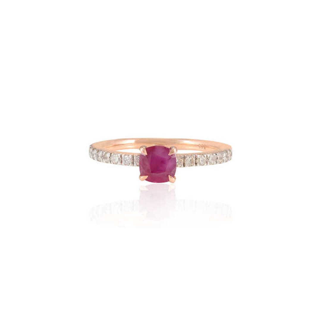 handmade ruby stone stacking ring delicate... 14k Solid Gold Diamond Stack Ring | 1 CT Natural Ruby Minimalist Band ...