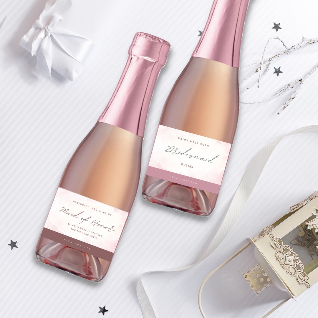 Mini Sparkling Wine Bottle Label Design Mini Champagne Bottle Etsy