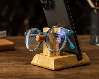 Personalized EyeGlasses Holder, Eyewear Stand, Bedside Table Accessory, Unique Anniversary Gift Ideas for Men Friends and Family,