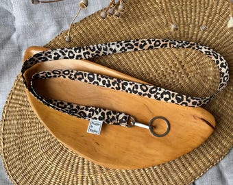 Lanyard leopard pattern made of fabric, badge band ID band, gift idea for women, Leo Print