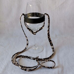Leather wine glass holder for wearing around the neck, perfect for wine festivals, girls' nights out, bachelorette parties, various colors, gift idea for wine lovers image 3