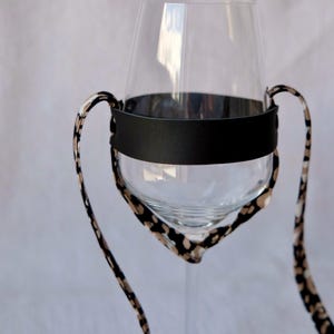 Leather wine glass holder for wearing around the neck, perfect for wine festivals, girls' nights out, bachelorette parties, various colors, gift idea for wine lovers image 4