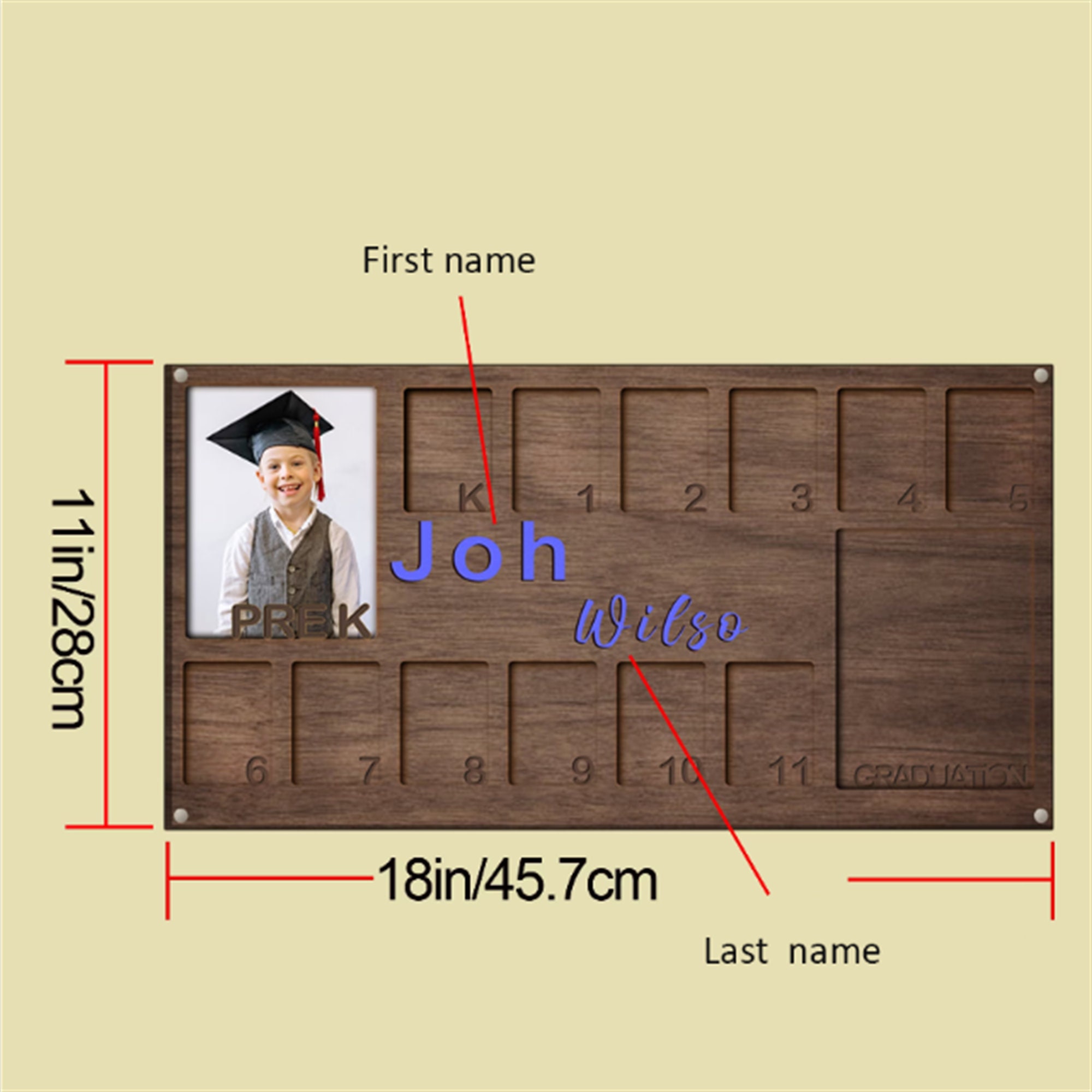 Custom School Years Photo Frame , Personalized Graduation Picture Frame