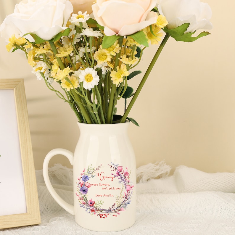 Custom If Nana Were Flower Grandmas Garden Flower Vase,Birth Month Flower Vase With Grandkids Name,Mothers Day Gift For Grandma Nana Granny image 5