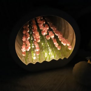 Aangepaste Tulp Bloem Nachtlampje Led Lamp, DIY Tulp Bloem Zee Wolk Spiegellamp, Tulpenlamp, Bloemenlamp Kamer Decor, Cadeau voor Nana Mimi Oma afbeelding 7