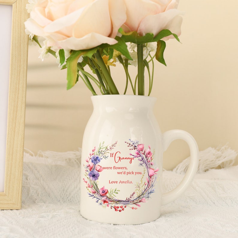 Custom If Nana Were Flower Grandmas Garden Flower Vase,Birth Month Flower Vase With Grandkids Name,Mothers Day Gift For Grandma Nana Granny image 8