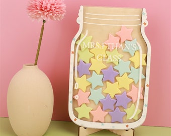 Personalized Reward Jar,Star Jar Rewards Jar,Custom Name Star Jar,Classroom Reward Jar,Star Wooden Signs,Back To School Gifts,Teacher Gift