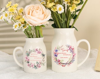 Vaso di fiori da giardino personalizzato se Nana fosse fiore della nonna, vaso di fiori del mese di nascita con il nome dei nipoti, regalo per la festa della mamma per la nonna Nana nonna