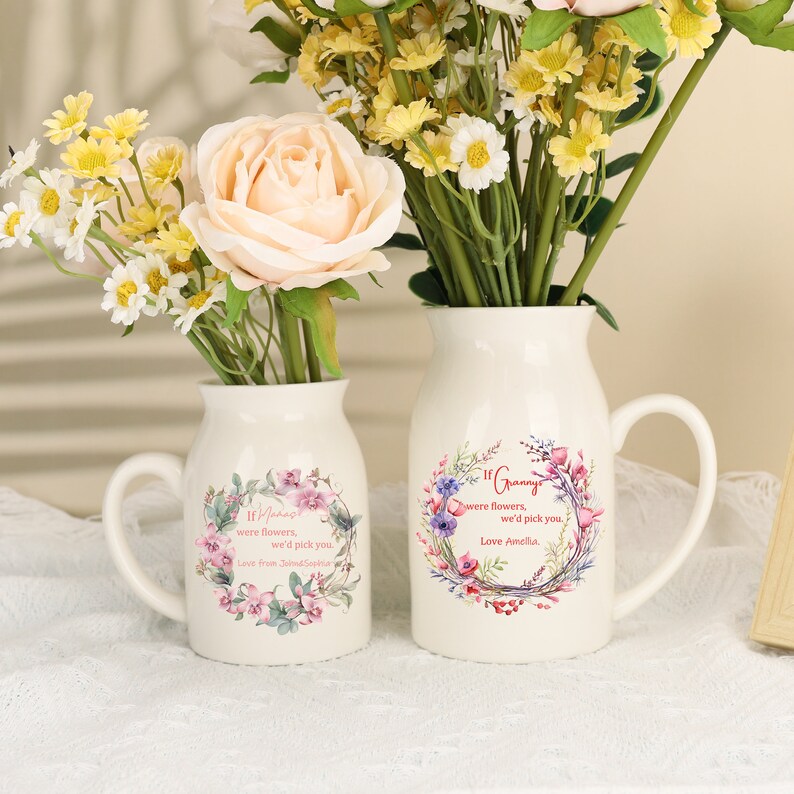 Custom If Nana Were Flower Grandmas Garden Flower Vase,Birth Month Flower Vase With Grandkids Name,Mothers Day Gift For Grandma Nana Granny image 1
