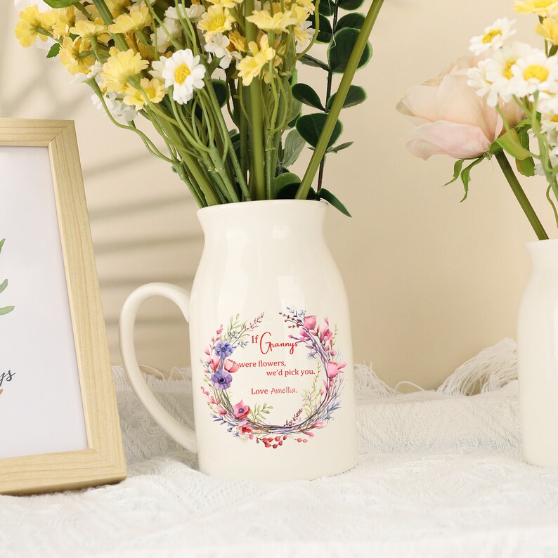Custom If Nana Were Flower Grandmas Garden Flower Vase,Birth Month Flower Vase With Grandkids Name,Mothers Day Gift For Grandma Nana Granny image 4