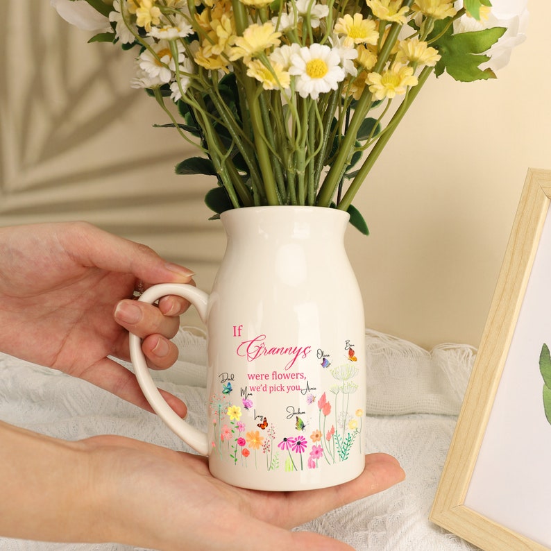 Custom If Nana Were Flower Vase,Grandmas Garden Birth Month Flower Vase,Mamas Garden,Flower Vase Gift,Mothers Day Gift For Grandma Nana Mimi image 8