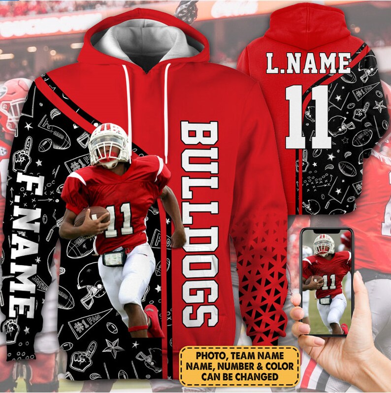 Personalized Shirt Football Player Photo Team Name Number All Etsy
