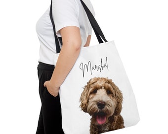 Personalized Pet Tote Bag, Gift Bag For Pet, Personalized Pet Gift, Personalized Tote Bag, Custom Name & Photo Tote Bag, Christmas Pet Gift