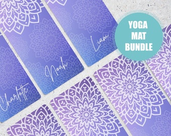 Personalized Yoga Mat, Mandala Yoga Mat, Yoga Mat Bundle, Yoga Mat, Pattern Yoga Mat, Custom Yoga Mat, Rubber Yoga Mat, Fitness Gift Idea