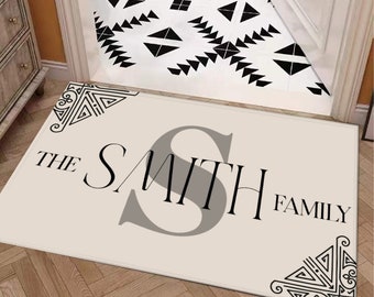 Custom Family Name Doormat, Wedding Gift, Personalized Custom Doormat, Closing Gift, Welcome Doormat, Front Door Mat, Monogram Rug