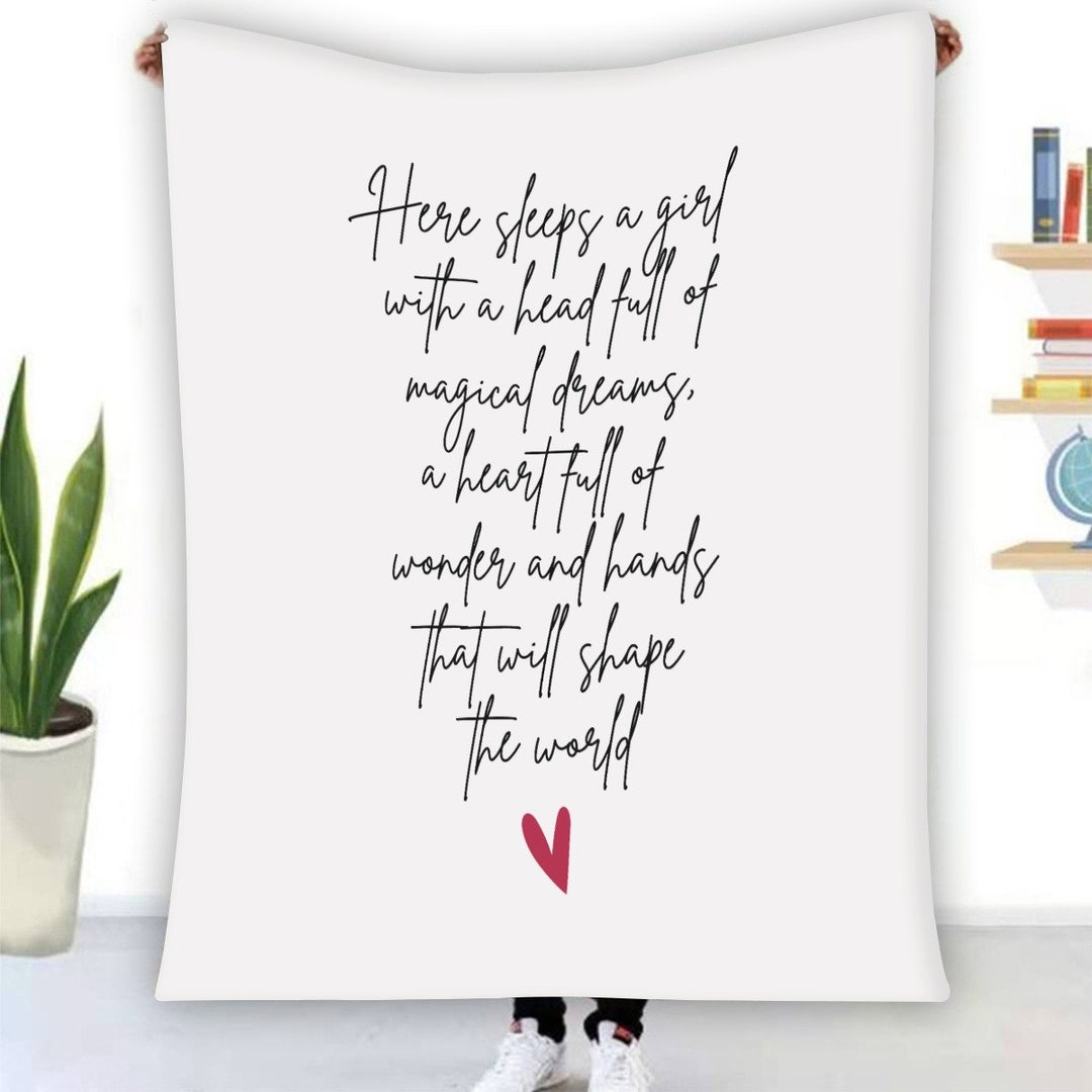Positive Quotes Fleece Blanket, Romantic Anniversary Gift for Husband