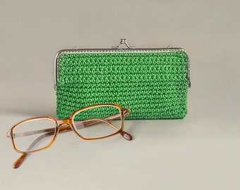 Estuche blando para gafas, Estuche para gafas de lectura, Funda elegante para gafas, Estuche de crochet para gafas de sol, Estuche para gafas de sol con cierre de beso