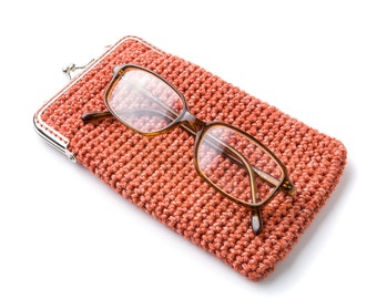 Estuche blando para gafas, Estuche para gafas de lectura, Estuche de crochet para gafas de sol, Funda elegante para gafas, Estuche para gafas de sol con cierre de beso