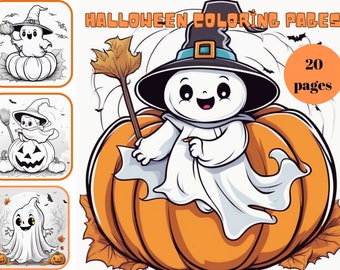 Kleurplaten Halloween, activiteitenboek voor kinderen (2 pdf's)