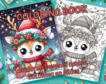 Kawaii Weihnachten Malbuch, 50 Anime Designs PDF Pattern