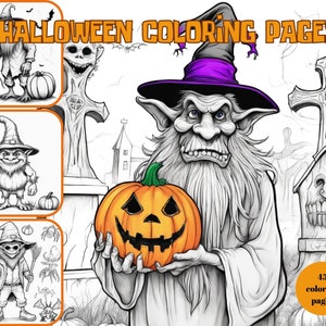 Halloween Coloring, Halloween Pumpkin, Ghost, Halloween Party Activity, Halloween Coloring pages, digital painting activity,Coloring Pages