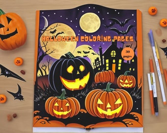 Halloween Malvorlagen, Graustufen Malbuch, Hexen (2 PDF)