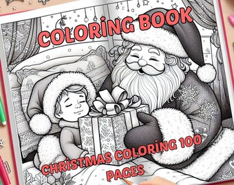100 Weihnachts-Malseiten, Winter-Feiern (Printable PDF)