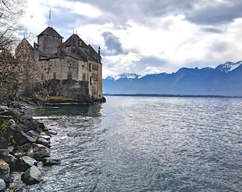 Chillon Castle, Eastern End of Lake Leman in Montreux, Switzerland, Instant Download