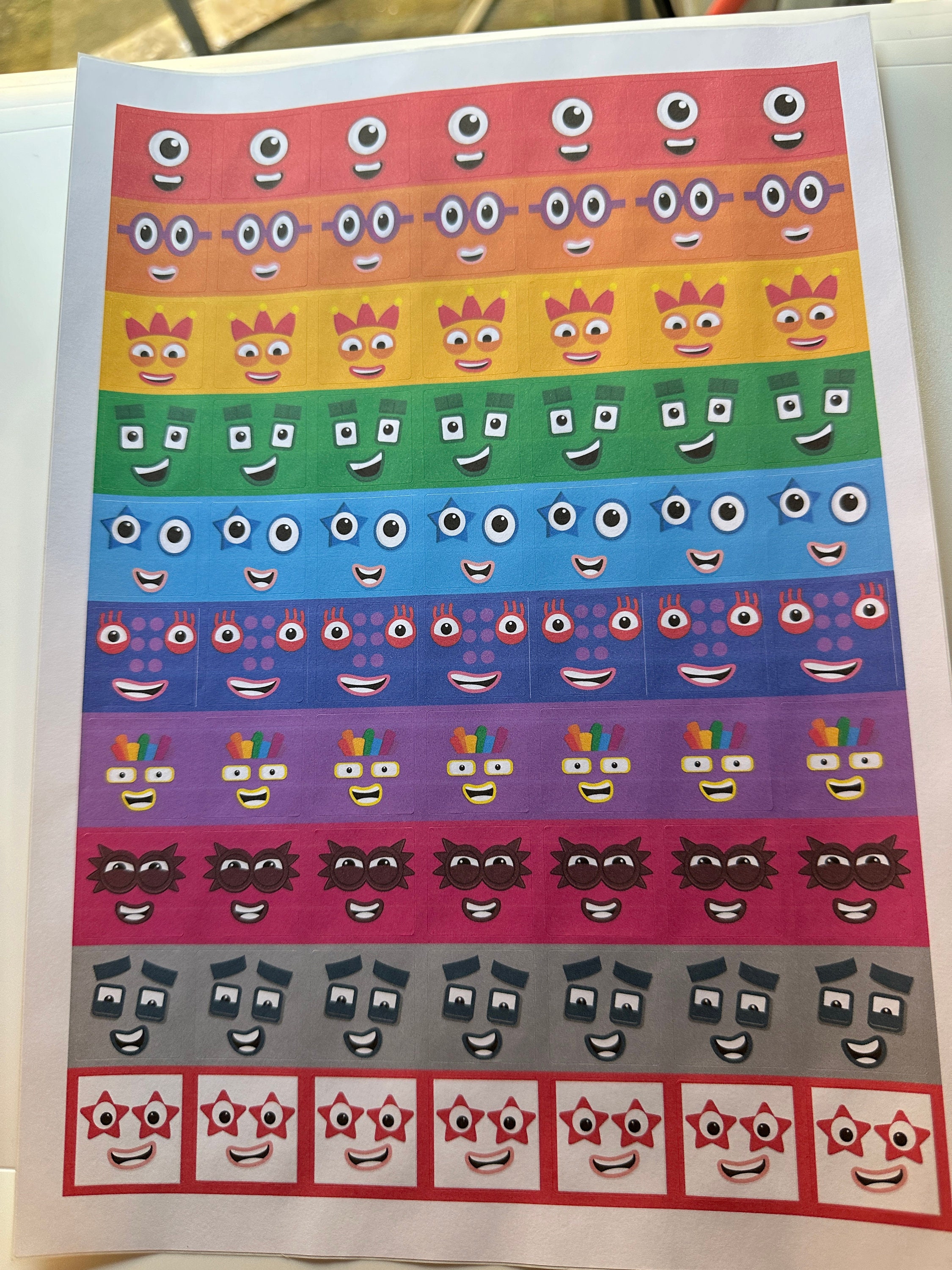 Numberblock Faces Stickers 1-50, Unifix Cube Stickers 2.4cm in Size ...