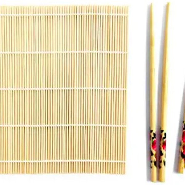 New Sushi Making Kit Bamboo Set With Sushi Rolling Mat Sushi Roller And Rice Scoop Paddle And Butter Spreader Se Make Homemade Sushi At Home