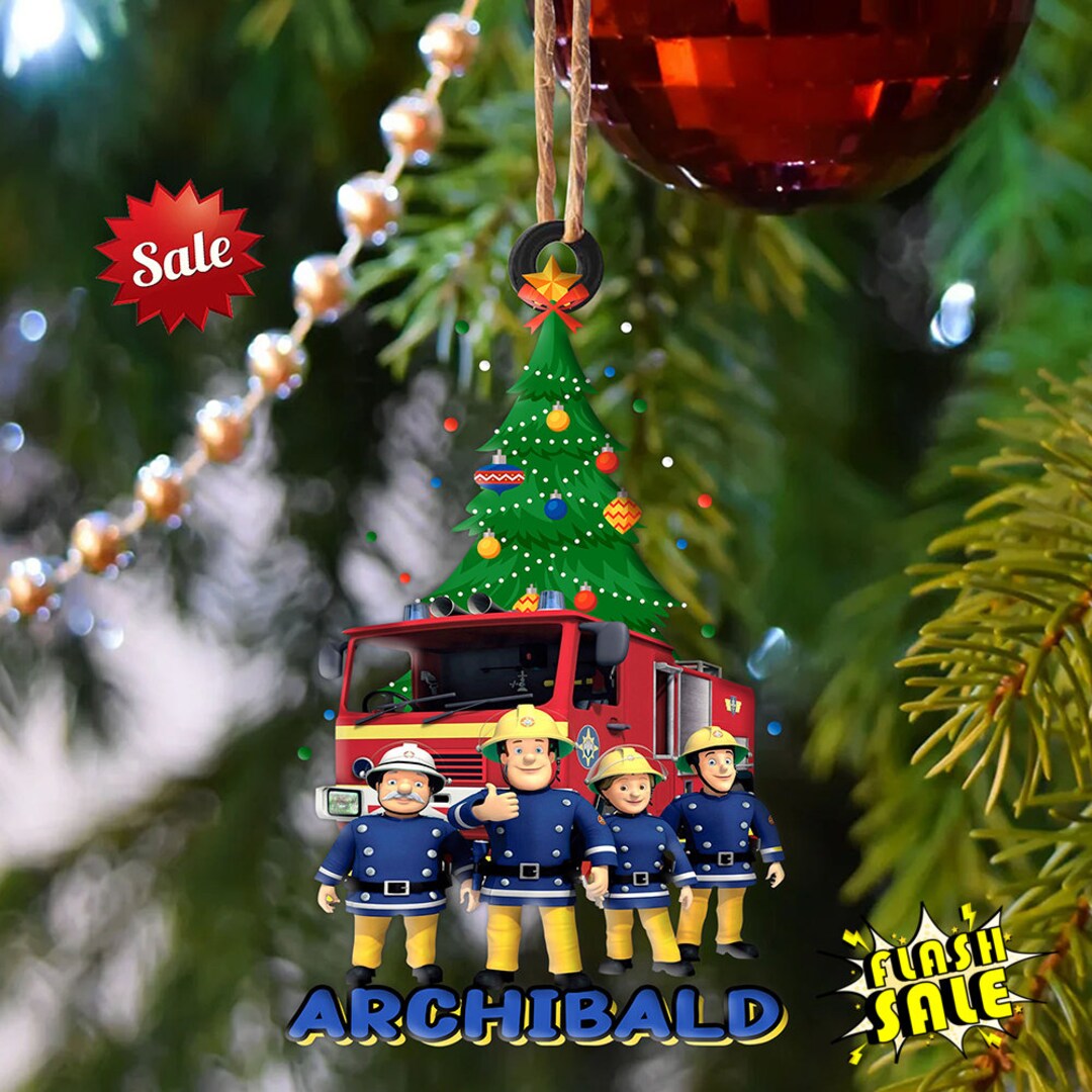 Fireman Sam Christmas Ornament Personalized Fireman Sam Etsy