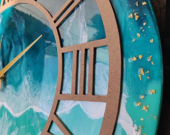 Seaside Serenity Ocean-Inspired Resin Wall Clock