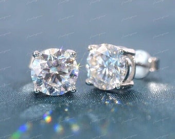 2Ct ronde geslepen diamant Solitaire damesoorbel, prachtige diamanten damesoorbel voor heren, massief 14k witgouden afwerking, feestkleding