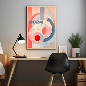2024 Calendar Multicolor Inspired by Hilma af Klint for Office, Home Office or Studio