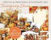 Thanksgiving Recipe Junk journal fall dinner cooking planner Autumn Food menu planner fall Holiday meal harvest Scrapbook ephemera clip art