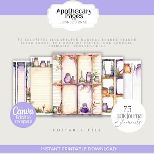 Mega Bundle Hexen Apotheker Briefpapier Blankoseiten für Grimoire · Scrapbooking · Junk Journal · Buch der Schatten · DIY Projekte