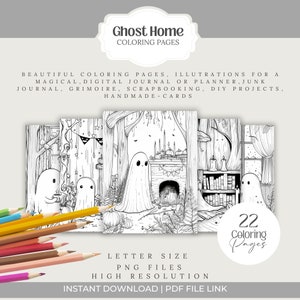 Cute Ghost 3 halloween spooky Coloring Pages book kawaii, anime, scary, teen party, kids activities, magic grayscale, witch, stress relief