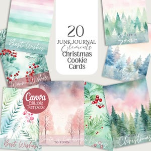 Cartes à biscuits de Noël étiquette imprimable hiver Cookie cadeau carte arrière pull porte-biscuits météo fond de biscuits de Noël glaçage royal
