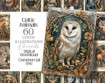 Celtic Spirit Animals Clipart | Forest Ephemera PNG (Digital Download)