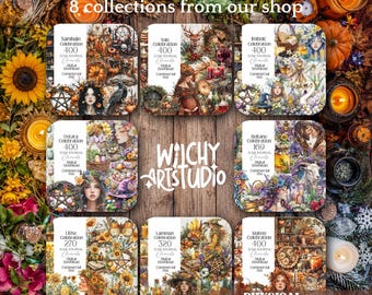 Wheel of the Year Clipart and Wiccan Ephemera Mega Bundle